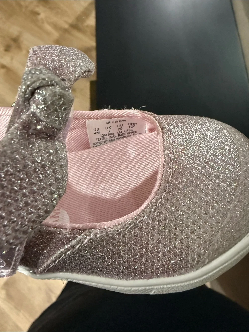 Stride Rite Pink Glitter Bow Mary Jane Shoes